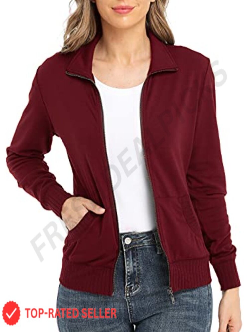Women's Lightweight Zip Up Jacket Regular Fit Casual Sport Outdoor